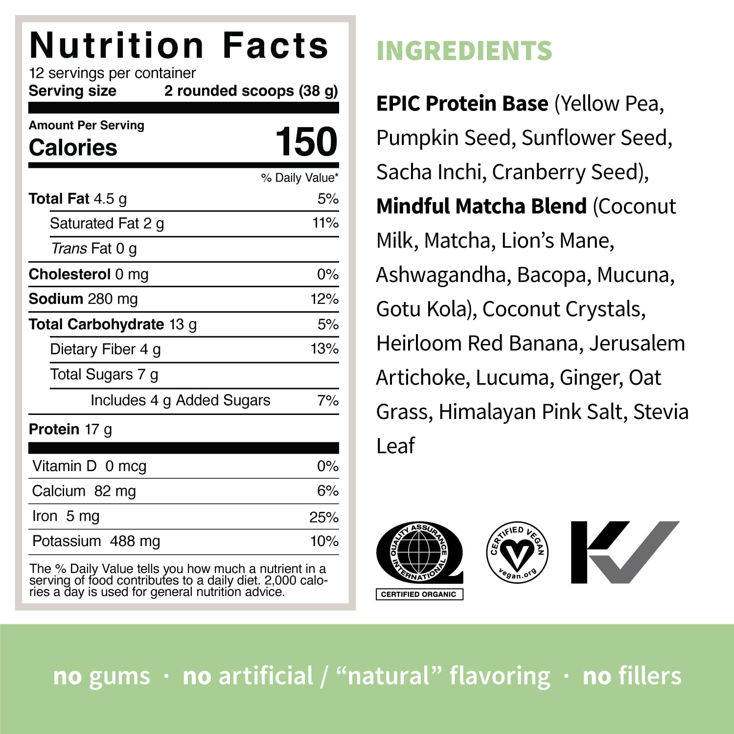 Sprout Living Epic Protein, Plant Based Protein & Superfoods Powder, Mindful Matcha Sprout Living uk supplements