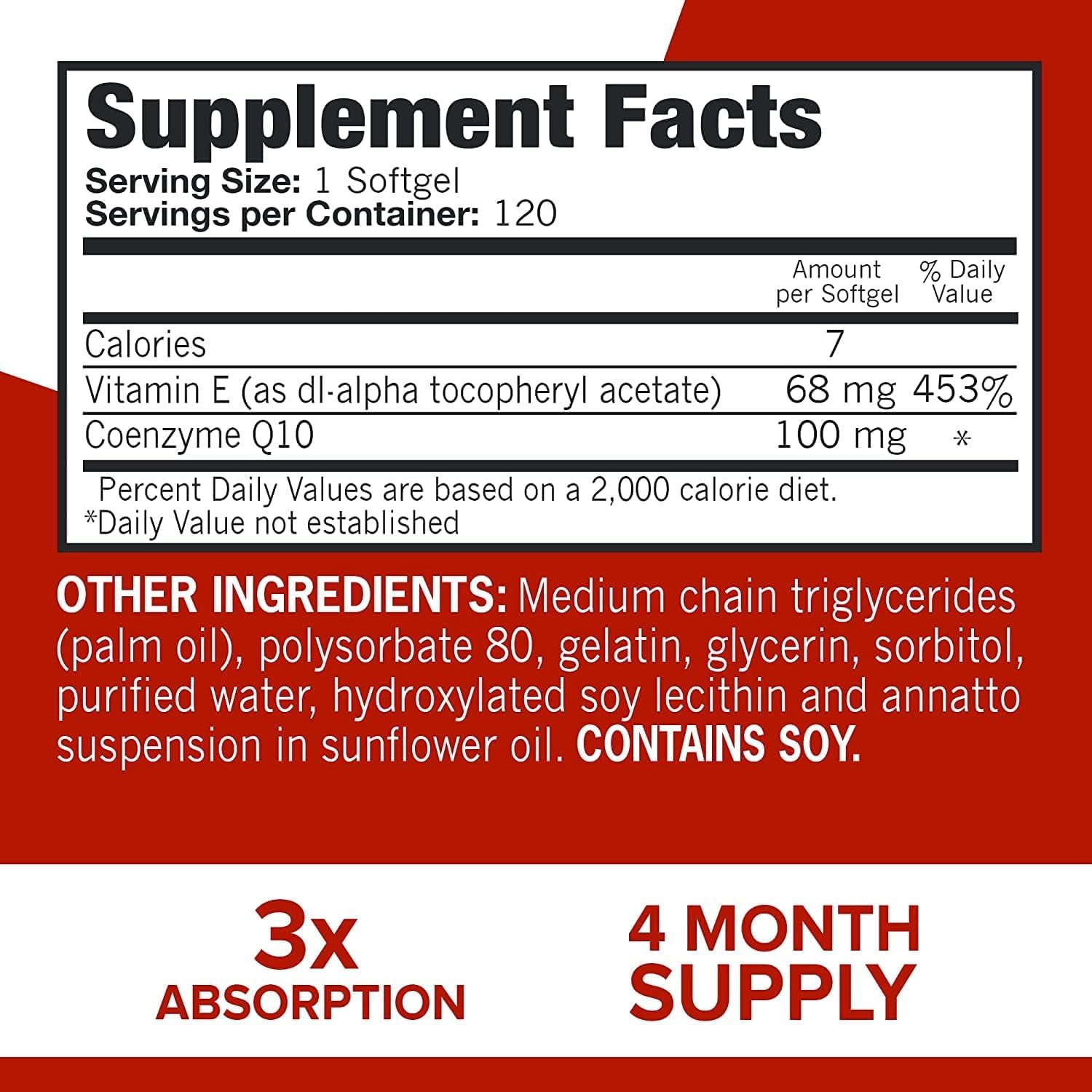 Qunol CoQ10 100mg Softgels, 3X Better Absorption 4 Month Supply + 120 Count Magnesium Qunol uk supplements