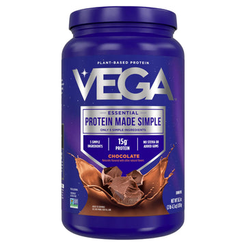 Vega Protein Made Simple - 15g Plant-Based Pea Protein, Chocolate, 39 Servings, Stevia Free, No Artificial Sweeteners or Gums, Non-GMO, Gluten Free, Vega uk supplements
