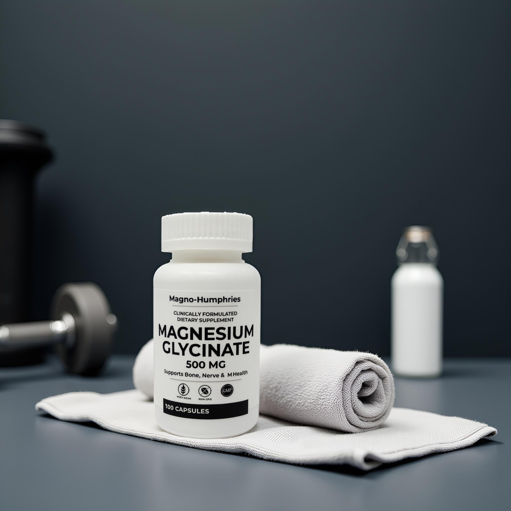 Magno-Humphries Magnesium Glycinate 500 mg - 100 Capsules | Gentle Chelated Form | Muscle, Nerve & Bone Support | Dietary Supplement | GMP Manufactured in The USA Magno-Humphries uk supplements