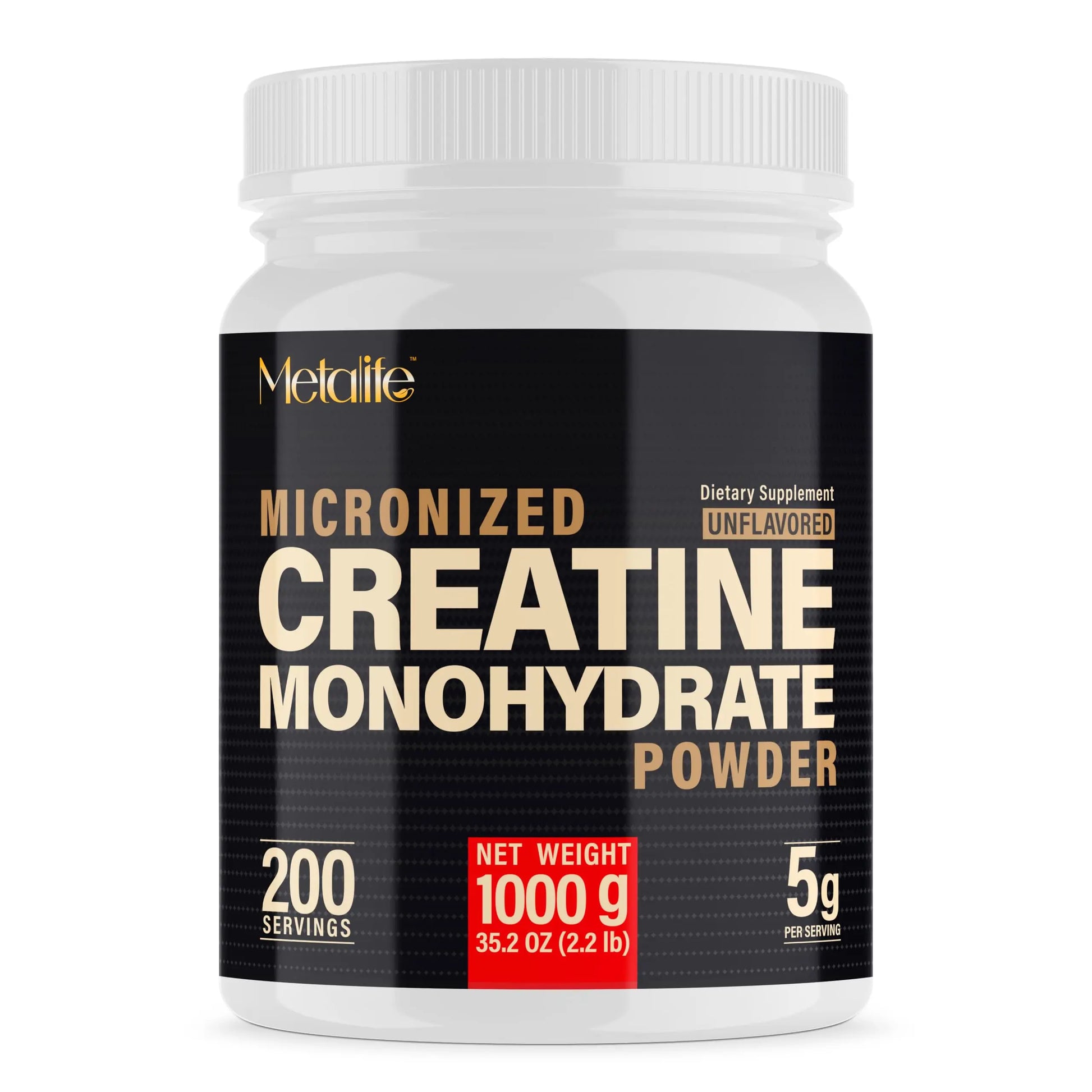 METALIFE 100% Pure Creatine Monohydrate Powder 200 Servings, Micronized Powder, Muscle Growth, Unflavored, Ideal for Athletes & Fitness Enthusiasts, METALIFE uk supplements