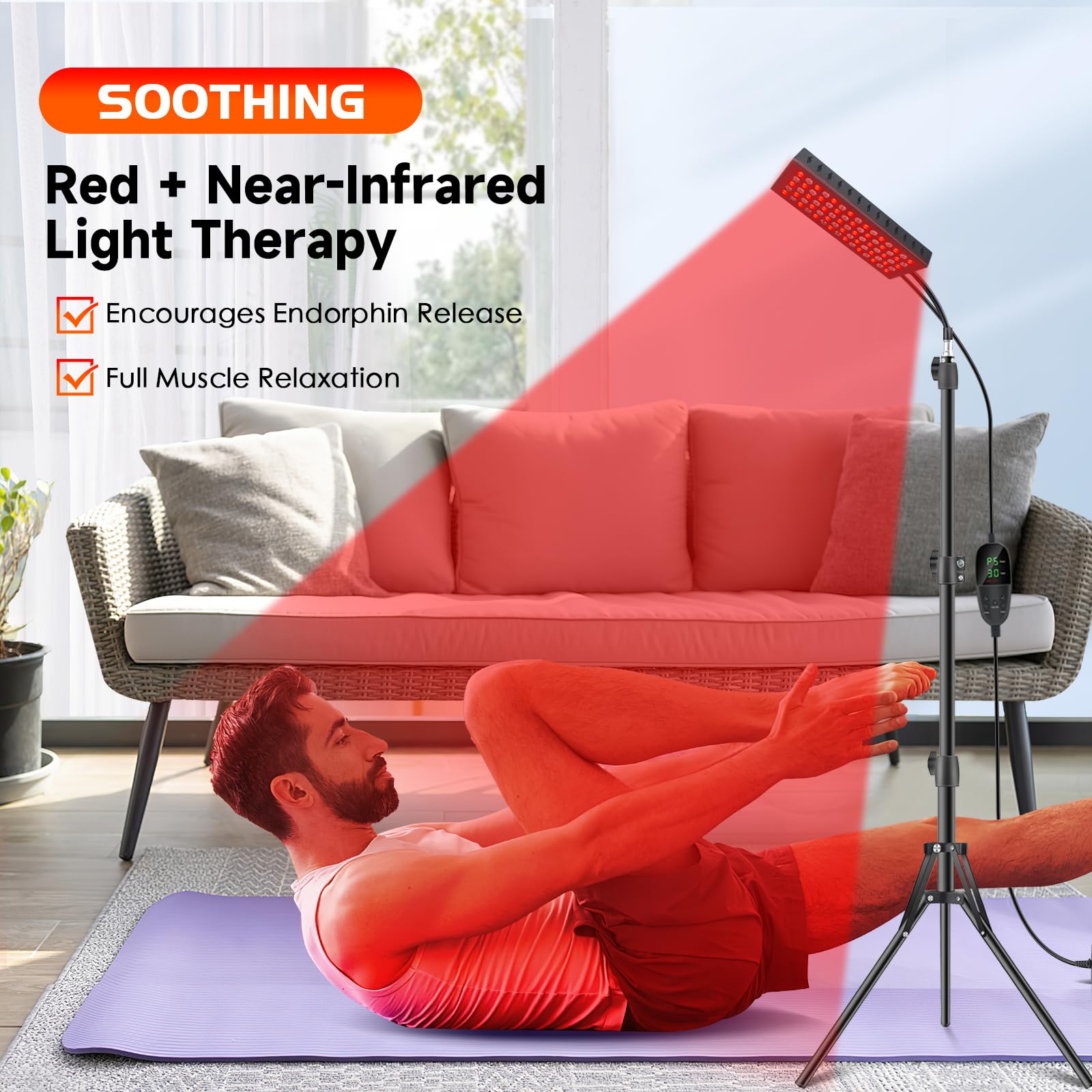 Infrared Red Light Therapy Lamp: Heating Pad Pain Relief for Body 75 LEDs Red Light Astarexin uk supplements