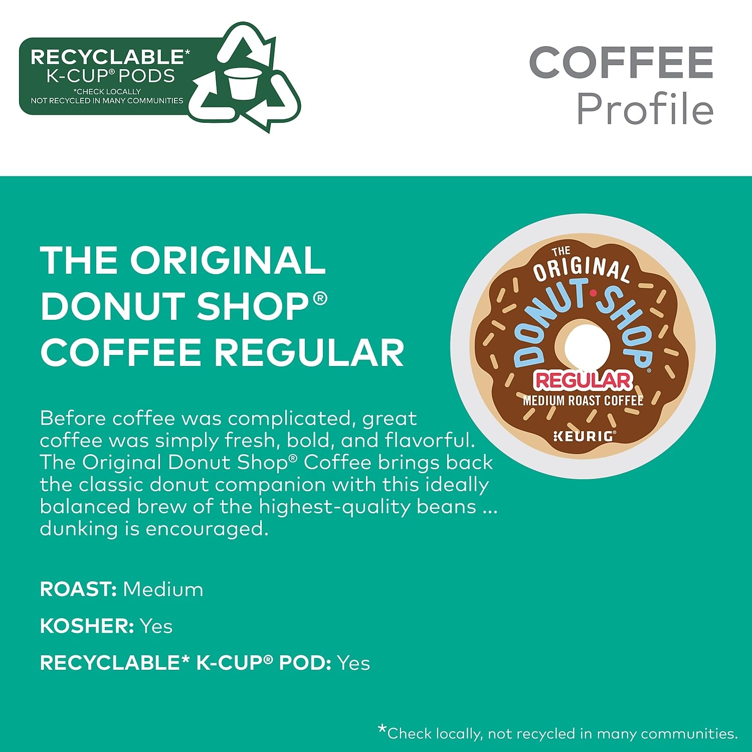 The Original Donut Shop Regular Keurig Single-Serve K-Cup Pods, Medium Roast Coffee The Original Donut Shop uk supplements