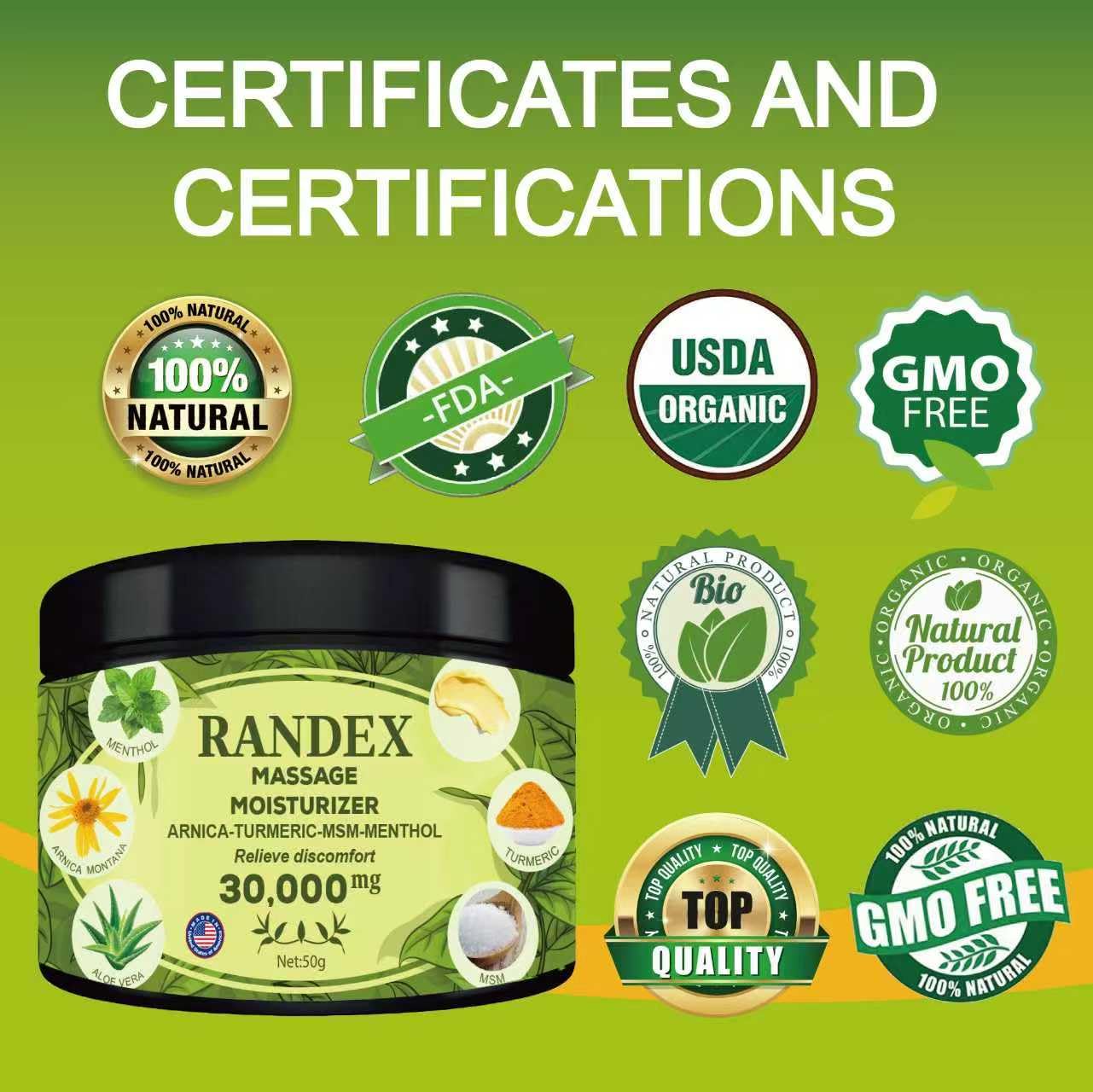 RANDEX 30000MG Organic Massage Moisturizer - Muscles,Joints,Knees, Shoulders,Body, Extra Strength- Natural RANDEX uk supplements