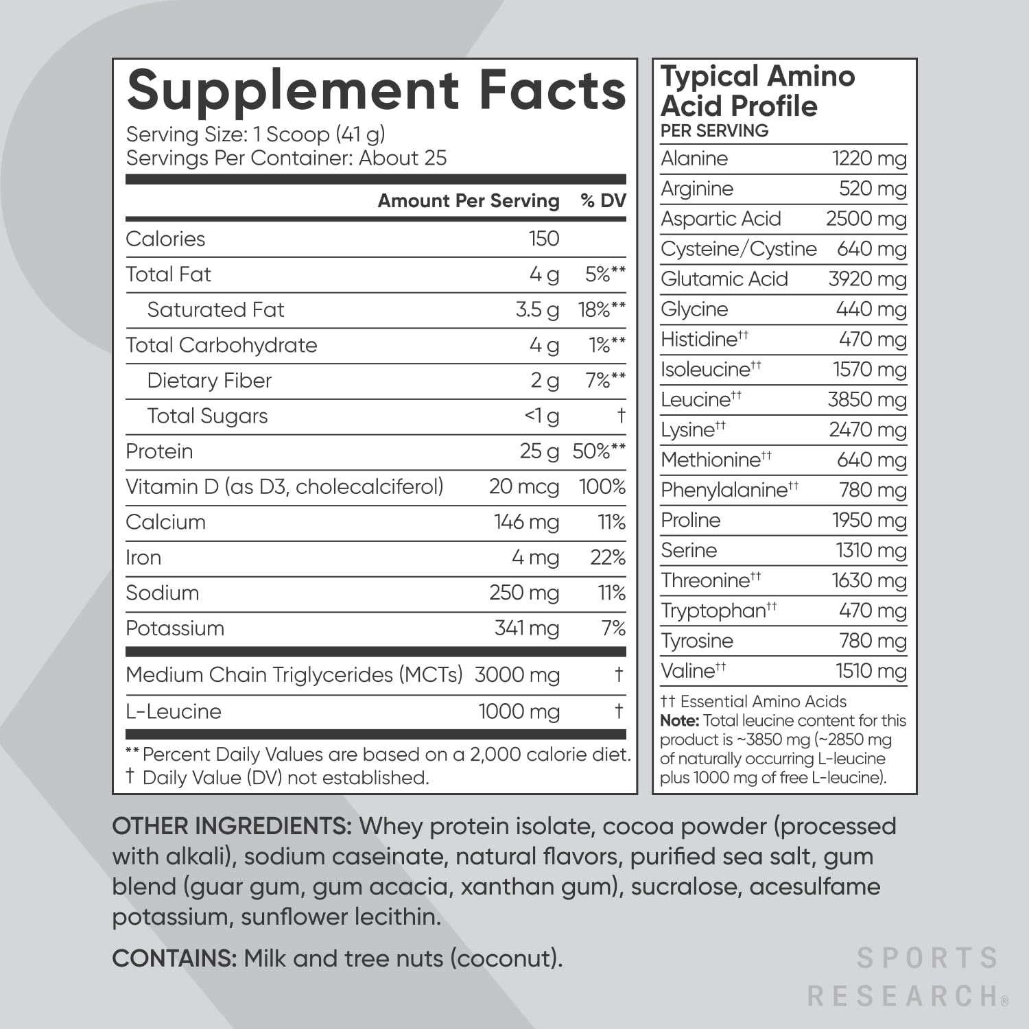 Sports Research Whey Protein Isolate - Sports Nutrition Protein Powder 25g per Serving Sports Research uk supplements