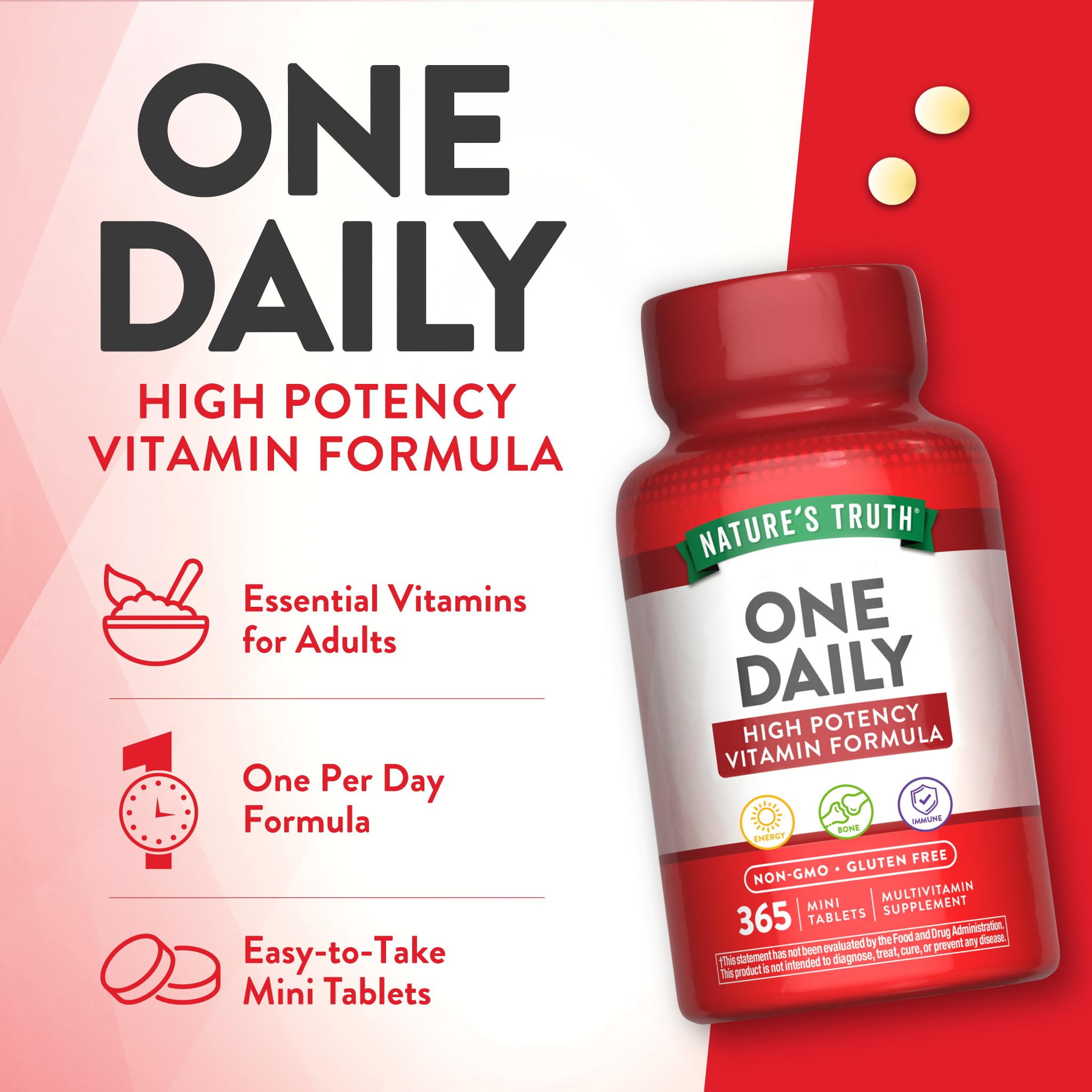 Nature's Truth One Daily Multivitamin for Men and Women | 365 Mini Tablets | Non-GMO & Gluten Free Supplement Nature's Truth uk supplements