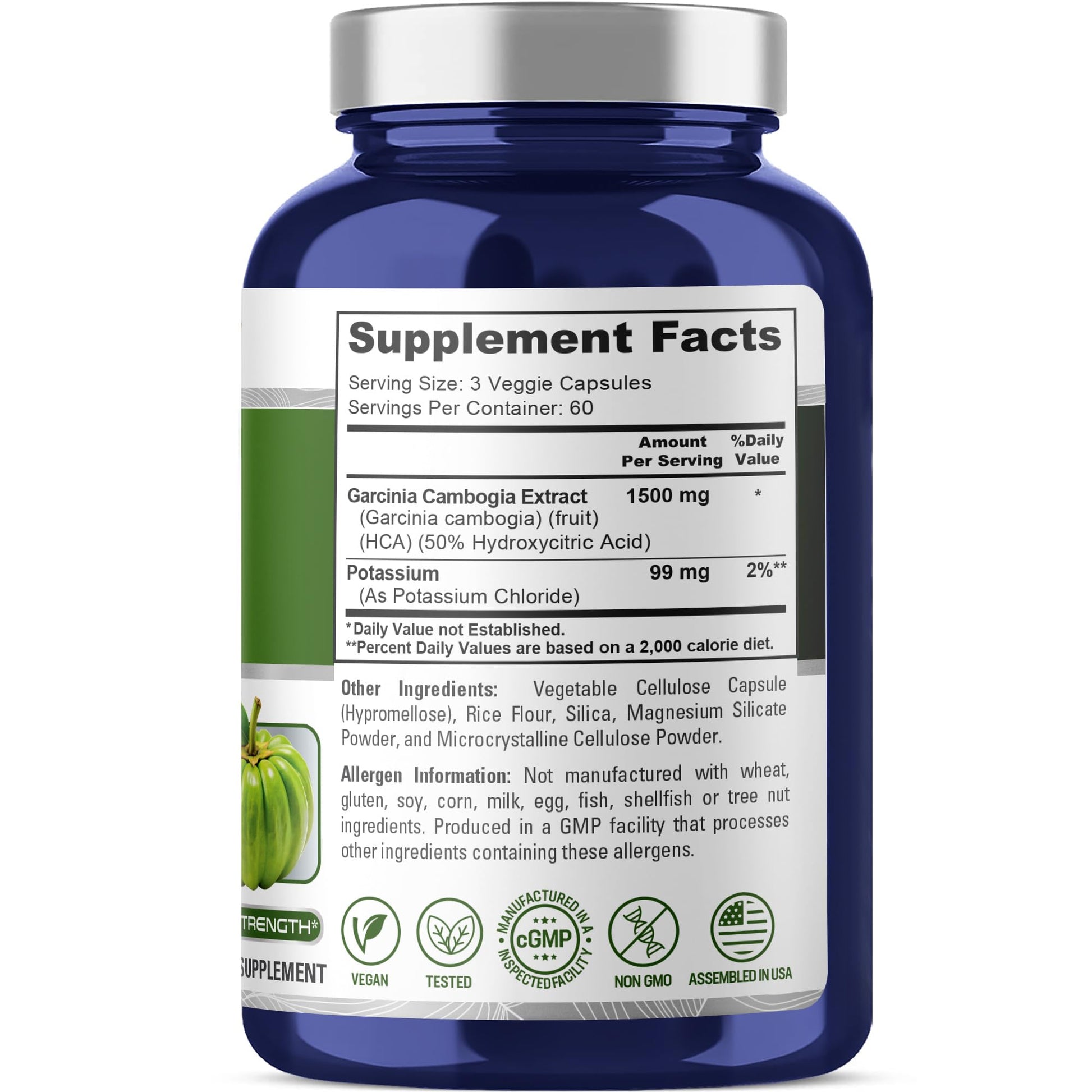 NusaPure Garcinia Cambogia 180 Veggie Capsules 1500mg (Vegetarian, Non-GMO, Vegan) NusaPure uk supplements