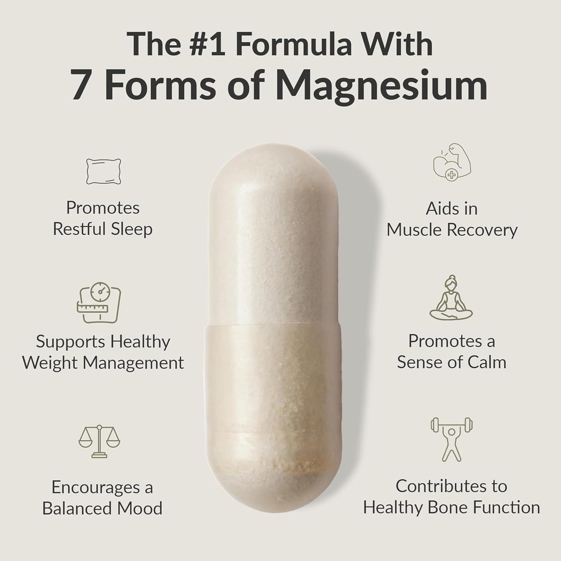 BIOptimizers Magnesium Breakthrough Supplement with 500mg - 7 Forms of Magnesium: Glycinate, Malate, Citrate, and More - Natural Support for Sleep and Cognitive Function -30 Capsules- Calming Vitamins BIOptimizers uk supplements