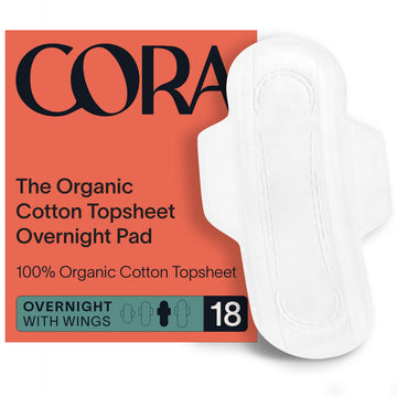 Cora Organic Pads | Ultra Thin Period Pads with Wings | Overnight Absorbency Cora uk supplements