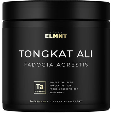 228,000mg 200x Strength Tongkat Ali for Men w. Fadogia Agrestis Extract - 10% Eurycomanone Longjack Highest Potency Fadogia Agrestis Tongkat Ali Supplement - Muscle Growth & Test Support Pills for Men TERRA ELMNT uk supplements