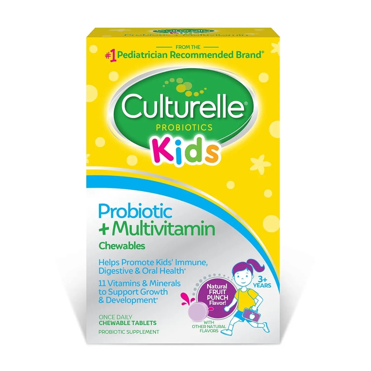Culturelle Kids Probiotic + Complete Multivitamin Chewable For Kids, Ages 3+, 30 Count, Digestive Health, Oral Health & Immune Support Culturelle uk supplements