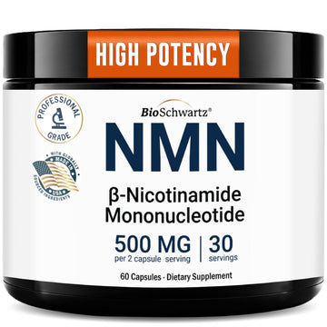 BioSchwartz NMN Supplement - 500mg Nicotinamide Mononucleotide - 30 Servings, 60 Capsules - Made in The USA with Premium Globally Sourced Ingredients, Third-Party Tested, Gluten-Free NMN Supplement BioSchwartz uk supplements