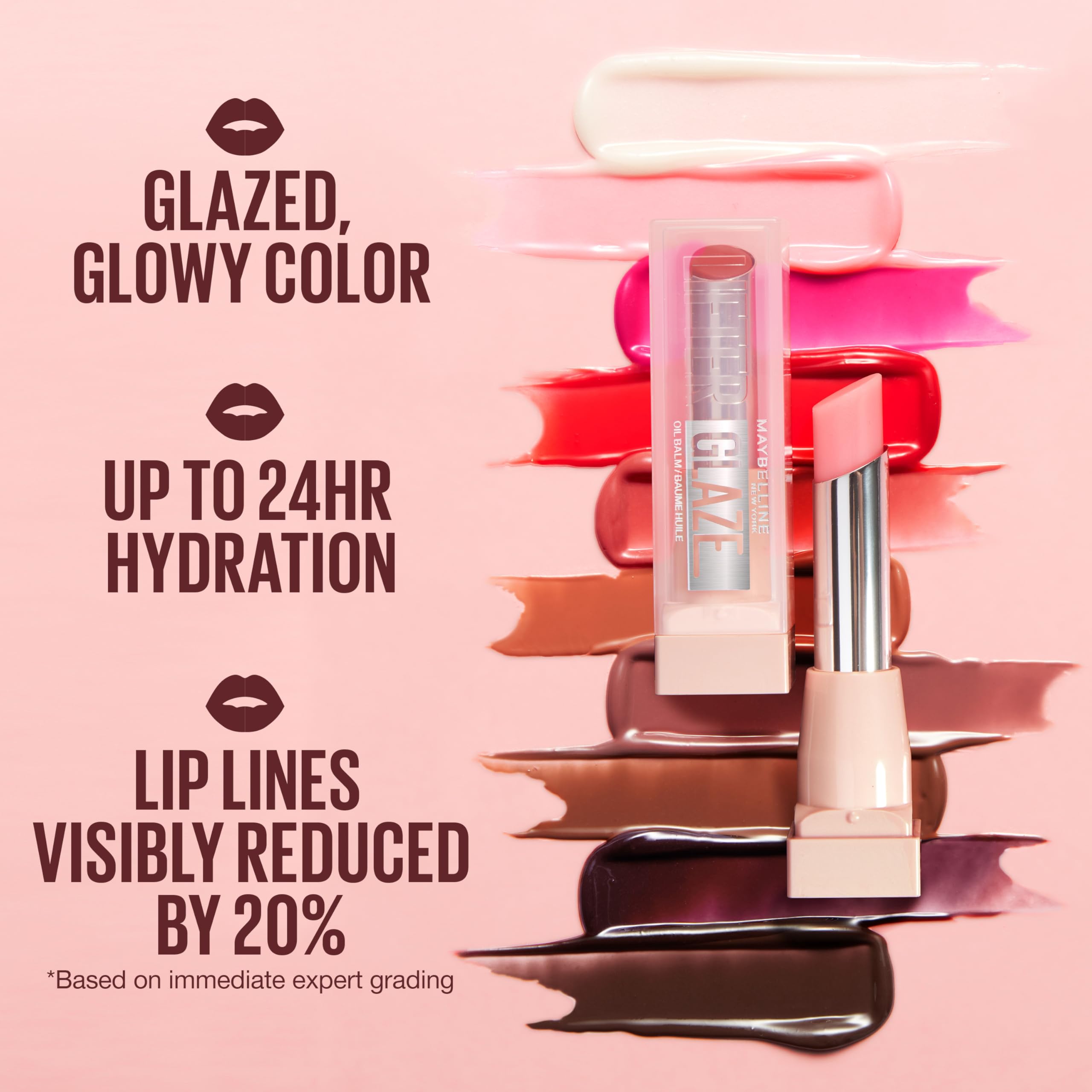 MAYBELLINE Lifter Glaze Oil Balm with Hyaluronic Acid and Hydrating Oil Blend, Lip Balm with 24HRs of Smooth, Moisturizing Shine, Pink Drip (Sheer Baby Pink) MAYBELLINE uk supplements