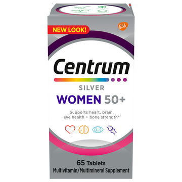 Centrum Silver Women's Multivitamin for Women 50 Plus, Multivitamin/Multimineral Supplement with Vitamin D3, B Vitamins, Non-GMO Ingredients Centrum uk supplements