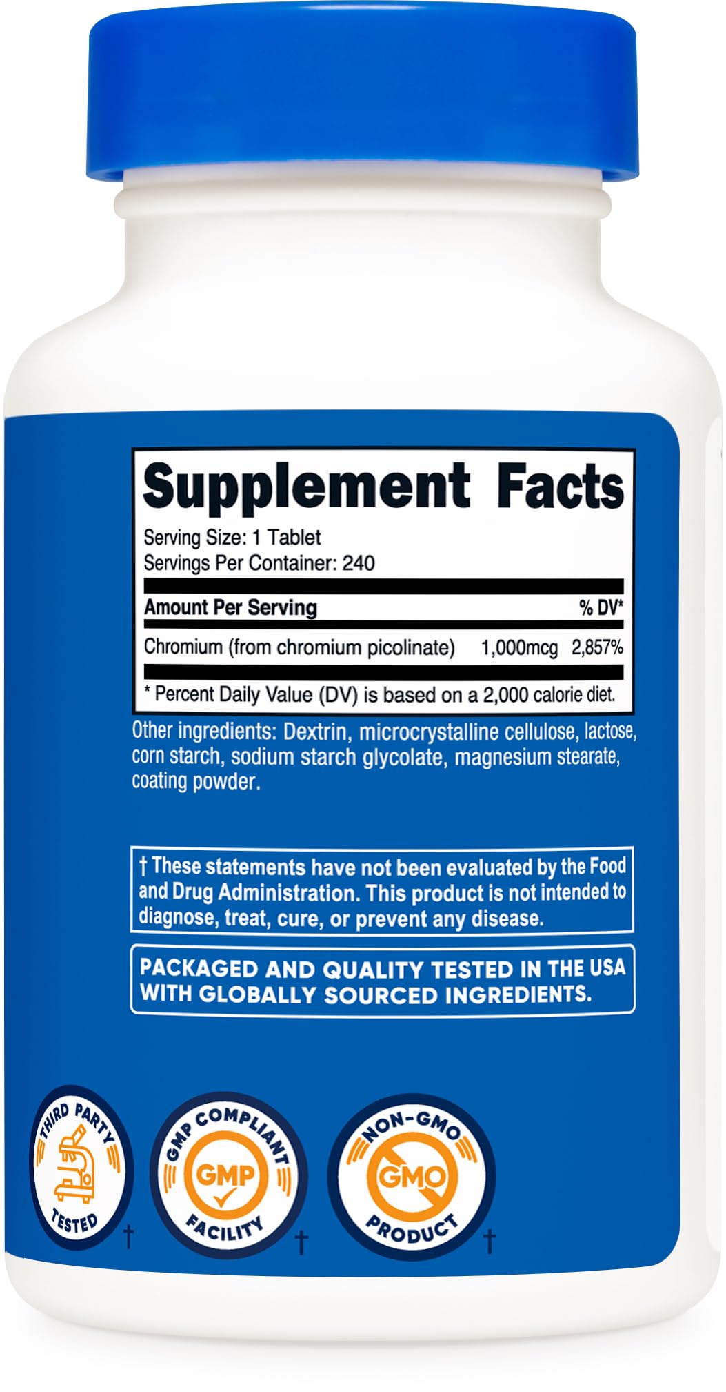 Nutricost Chromium 1000mcg, 240 Tablets - Gluten Free, Non-GMO Nutricost uk supplements