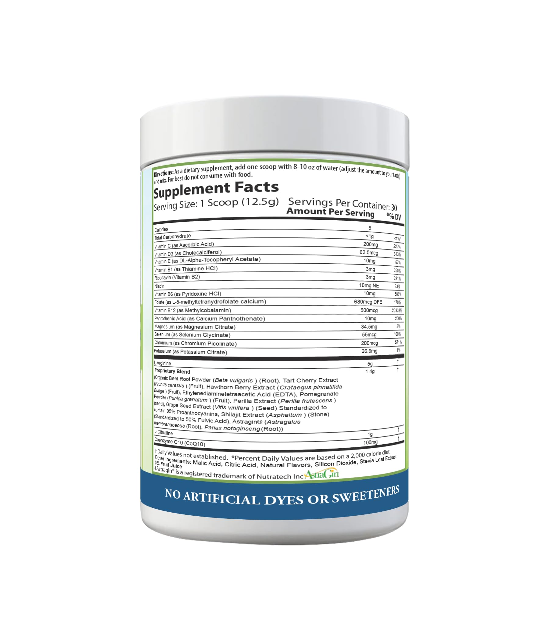 PURE® Cardio+ Nitric Oxide Heart & Circulation Support - 5000mg L-Arginine & 1000mg L-Citrulline - Lemon Lime, 30 Servings Powder, 375 Grams - CoQ10 Beet Root - High Potency Cardiovascular Formula PURE uk supplements