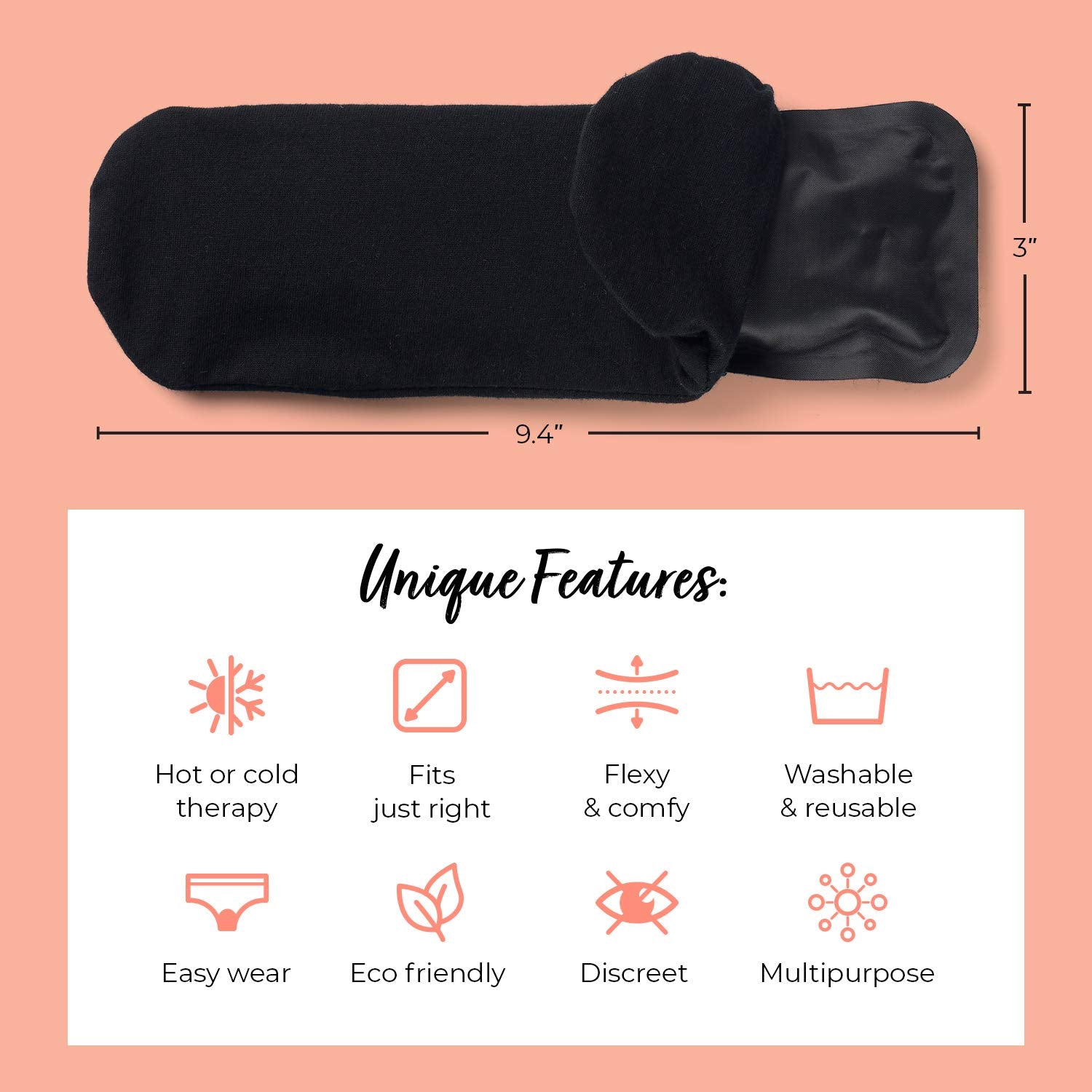 Pandabelle Hot & Cold Reusable Perineal Ice Pack with 4 Washable Cotton Sleeves & Carry Bag for Postpartum Perineal Pain, Hemorrhoids, C-Section Scar, Breastfeeding, Post-Waxing Hair Removal & More PANDABELLE uk supplements