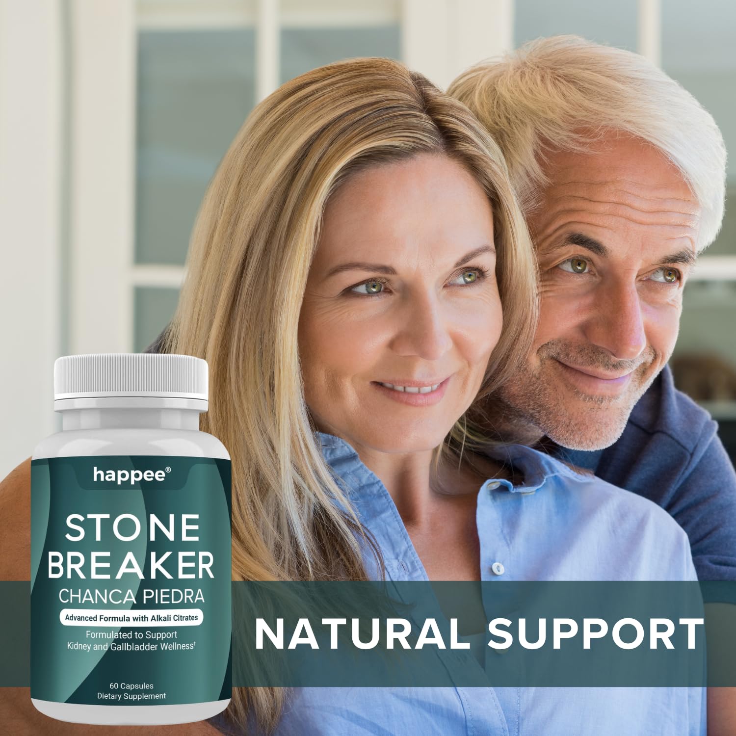 Happee Chanca Piedra Stone Breaker Kidney & Gallbladder Cleanse – Kidney Stone Dissolver & Passage Support - High Potency Phyllanthus Niruri with Magnesium, Potassium & Herbal Blend - 60 Capsules Happee uk supplements