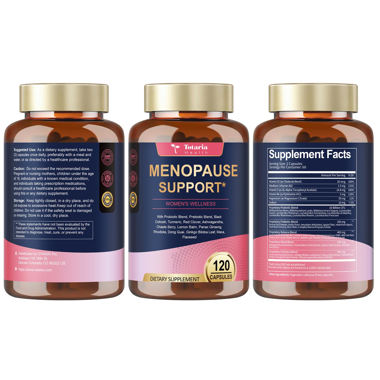 40-in-1 Menopause Supplements for Women, Multibenefit & Complete Black Cohosh for Hot Flashes, Night Sweats & Hormone Balance, w/ Probiotics, DIM, Vitex, Dong Quai, Red Clover and More, 120 Vegan Caps Totaria uk supplements