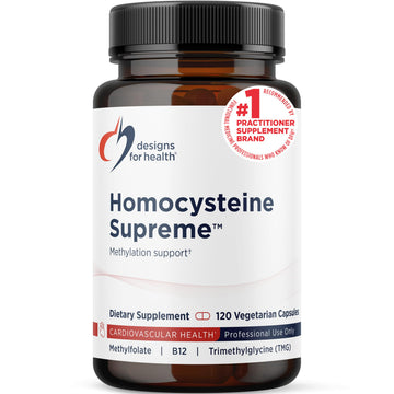 Designs for Health Homocysteine Supreme - Methylated Multivitamin of B Vitamins with Riboflavin, B6, B12, Folate, L-Serine & TMG for Brain Support & Healthy Inflammatory Response (120 Caps) Designs for Health uk supplements