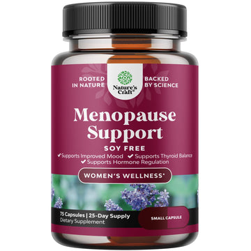 Complete Herbal Menopause Supplement for Women - Soy Free Female Hormone Balance Capsules for Night Sweats Hot Flashes & Mood Swings with Dong Quai, Chaste Berry & Black Cohosh Root - 75 Count Natures Craft uk supplements
