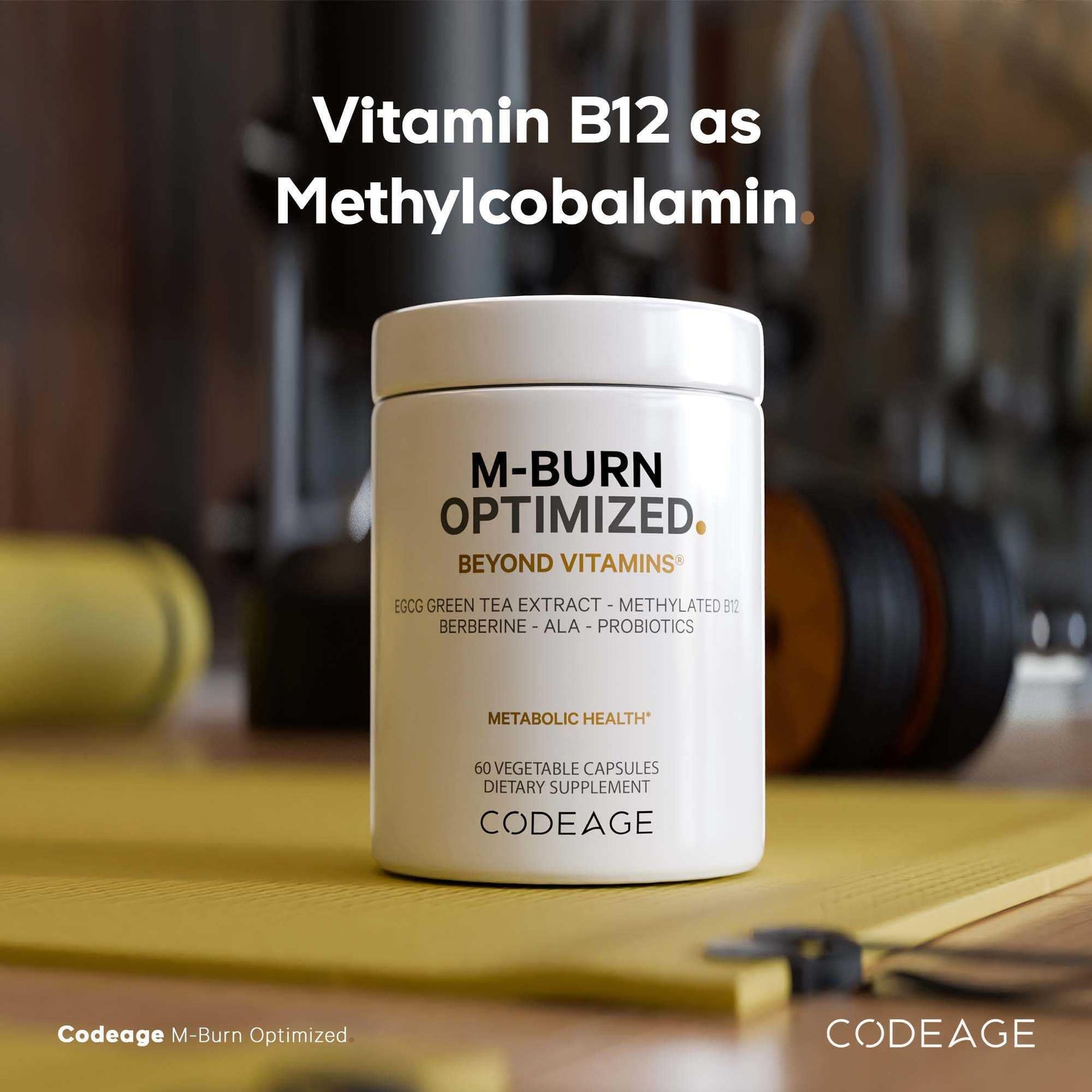 Codeage M-Burn Optimized Supplement - Decaffeinated Green Tea Std. to 50% EGCG, Berberine, Akkermansia, Vitamin B12 - Probiotics - Vitamins - 60 Capsules Codeage uk supplements