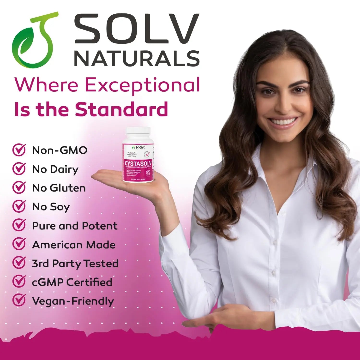 SOLV NATURALS CYSTASOLV Bladder & Pelvic Discomfort Formula - Enjoy Less Urgency & Flares* with Daily IC/BPS UTI Support – Premium Bladder & Urinary Support for Women & Men - 60 Vegan Capsules SOLV NATURALS uk supplements