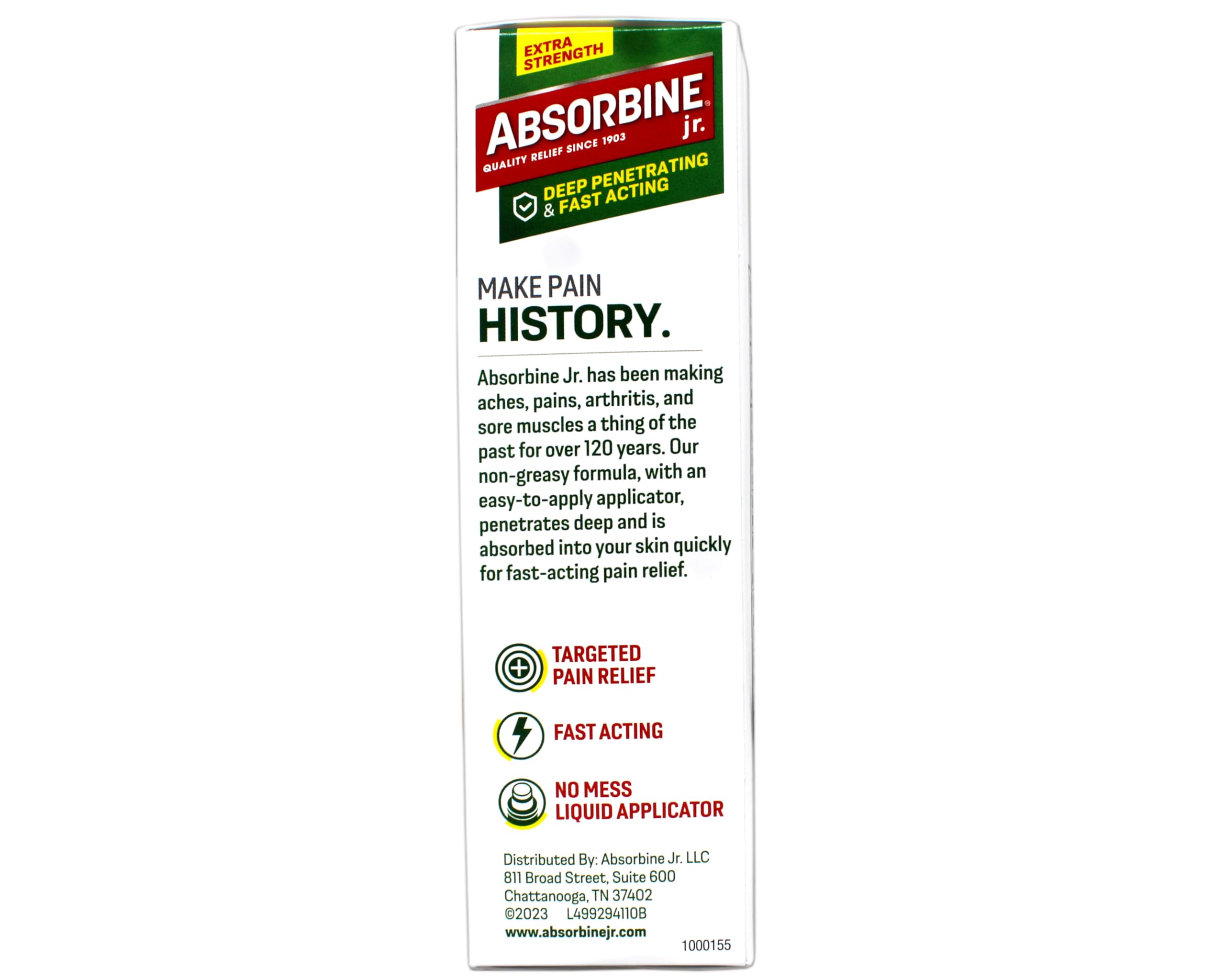ABSORBINE JR. Extra Strength Pain Relieving Liquid, for Muscle, Joints, Arthritis Pain, with No-Mess Applicator, 4 Oz (Pack of 3) ABSORBINE JR. uk supplements