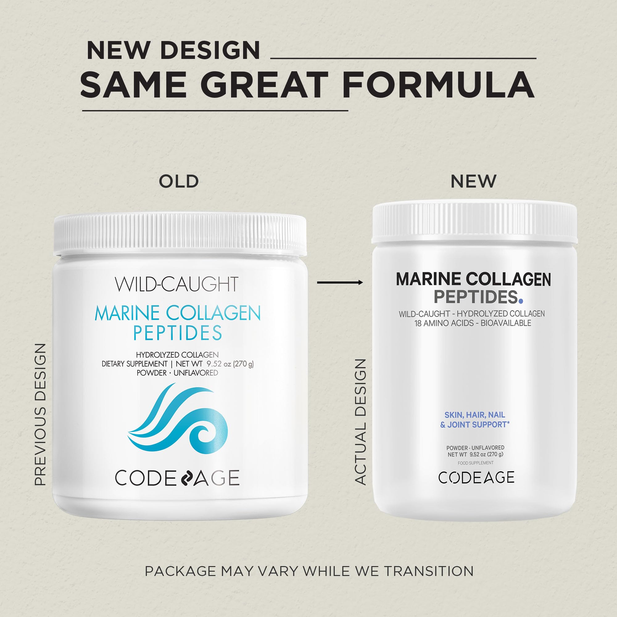 Codeage Marine Collagen Powder - Wild-Caught Hydrolyzed Fish Collagen Peptides - Type 1 & 3 Collagen Codeage uk supplements