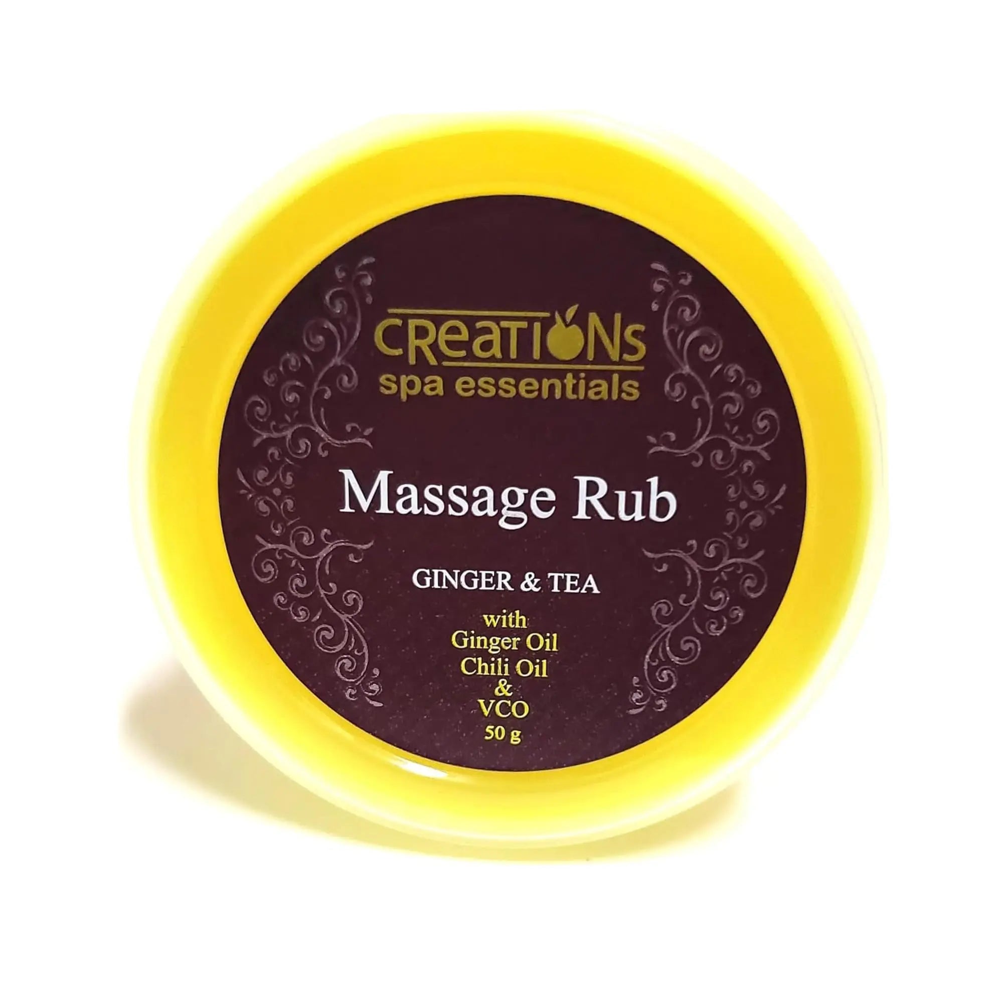 Creations Spa Essentials Massage Rub, Ginger & Tea, 50g (Yellow) (1) Creations Spa Essentials uk supplements