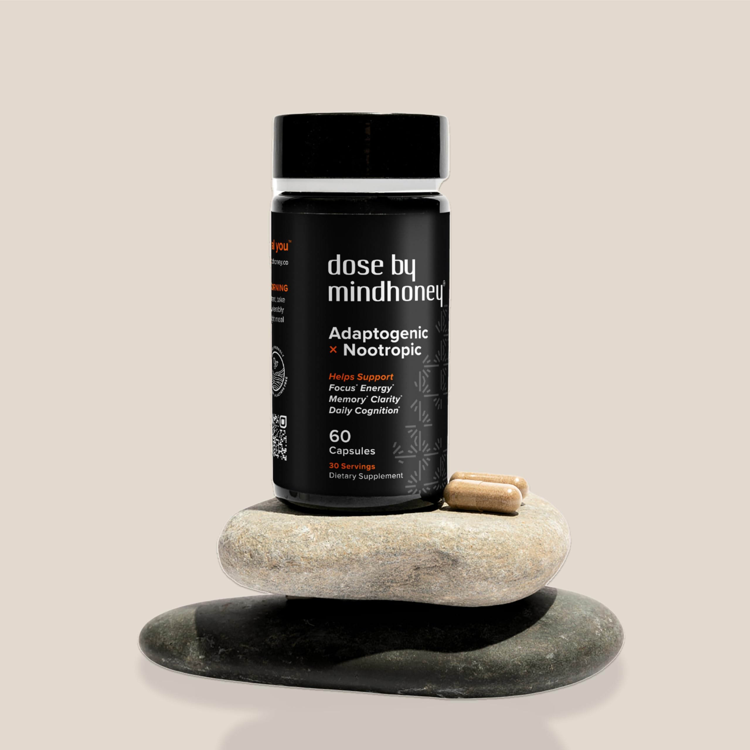 MINDHONEY | DOSE 60 Count, Premium All-in-One Nootropic Brain Supplement | Focus, Mood, Energy, & Memory | Functional Mushrooms & Adaptogens - Lion’s Mane, Ashwagandha, L-Theanine, Bacopa, & Vitamins MINDHONEY uk supplements