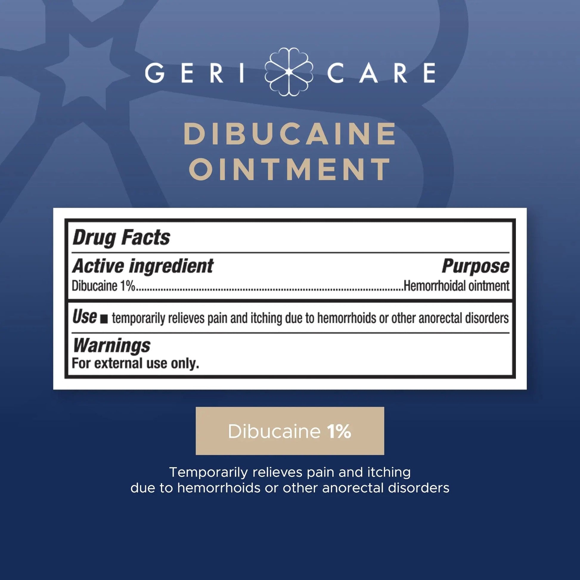 GeriCare Dibucaine Hemorroid Ointment 1% Pain-Relief Hemorrhoid Cream |Hemorroidal & Topical Analgesic| Quick Relief from Burning & Itching | Fast-Acting External Hemorrhoid Treatment 1oz (2 Pack) GeriCare uk supplements