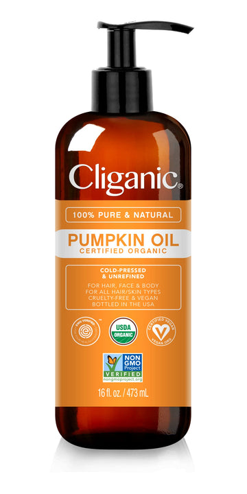 Cliganic Organic Pumpkin Seed Oil, 100% Pure - For Face & Hair | Natural Cold Pressed Unrefined Cliganic uk supplements