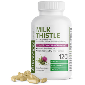 Bronson Milk Thistle Silymarin Marianum & Dandelion Root Liver Health Support Bronson uk supplements