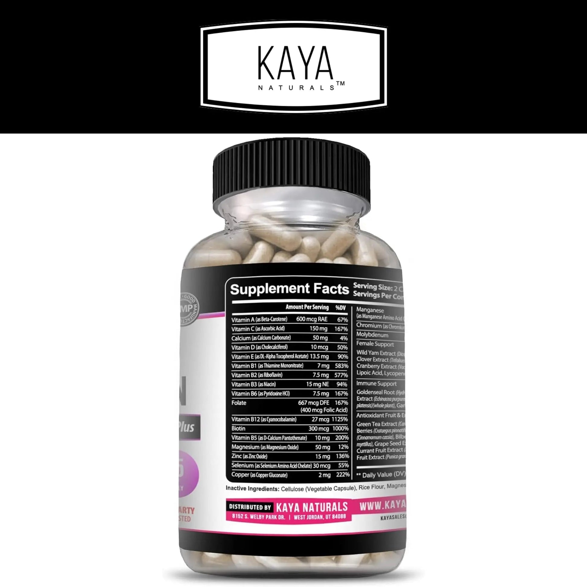 Kaya Naturals Women's Multivitamin, Overall Healthy Antioxidant, and Immune Support, Vitamins A, D, C, E, Biotin Kaya Naturals uk supplements