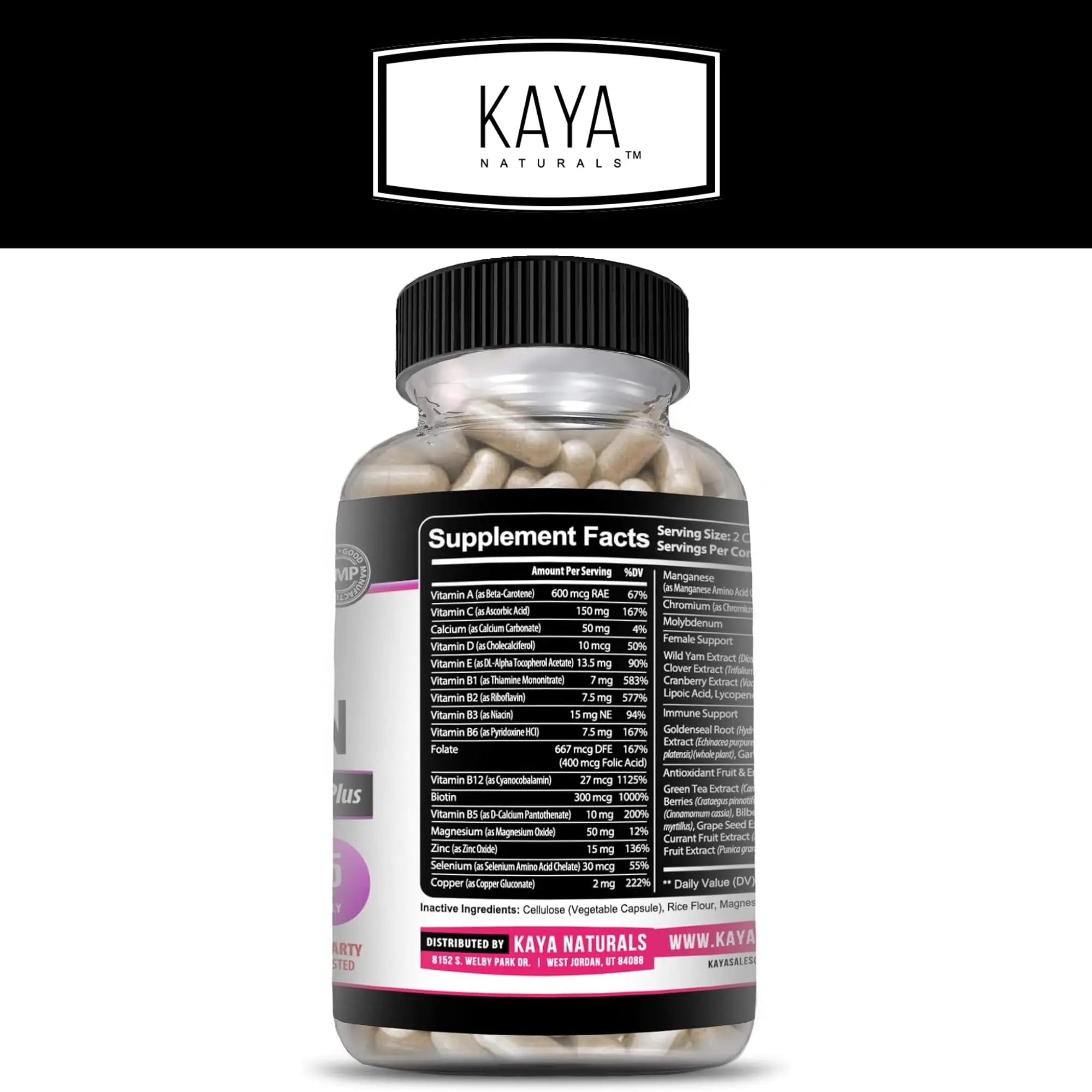 Kaya Naturals Women's Multivitamin, Overall Healthy Antioxidant, and Immune Support, Vitamins A, D, C, E, Biotin Kaya Naturals uk supplements