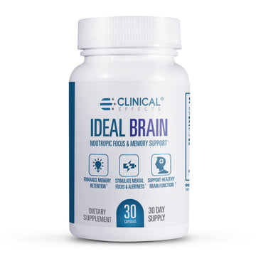 Clinical Effects Ideal Brain - Dietary Supplement for Nootropic Focus and Memory Support - 30 Capsules - B Vitamins, GABA, Alpha-GPC - Helps Support Mental Focus, and Optimal Brain Function Clinical Effects uk supplements