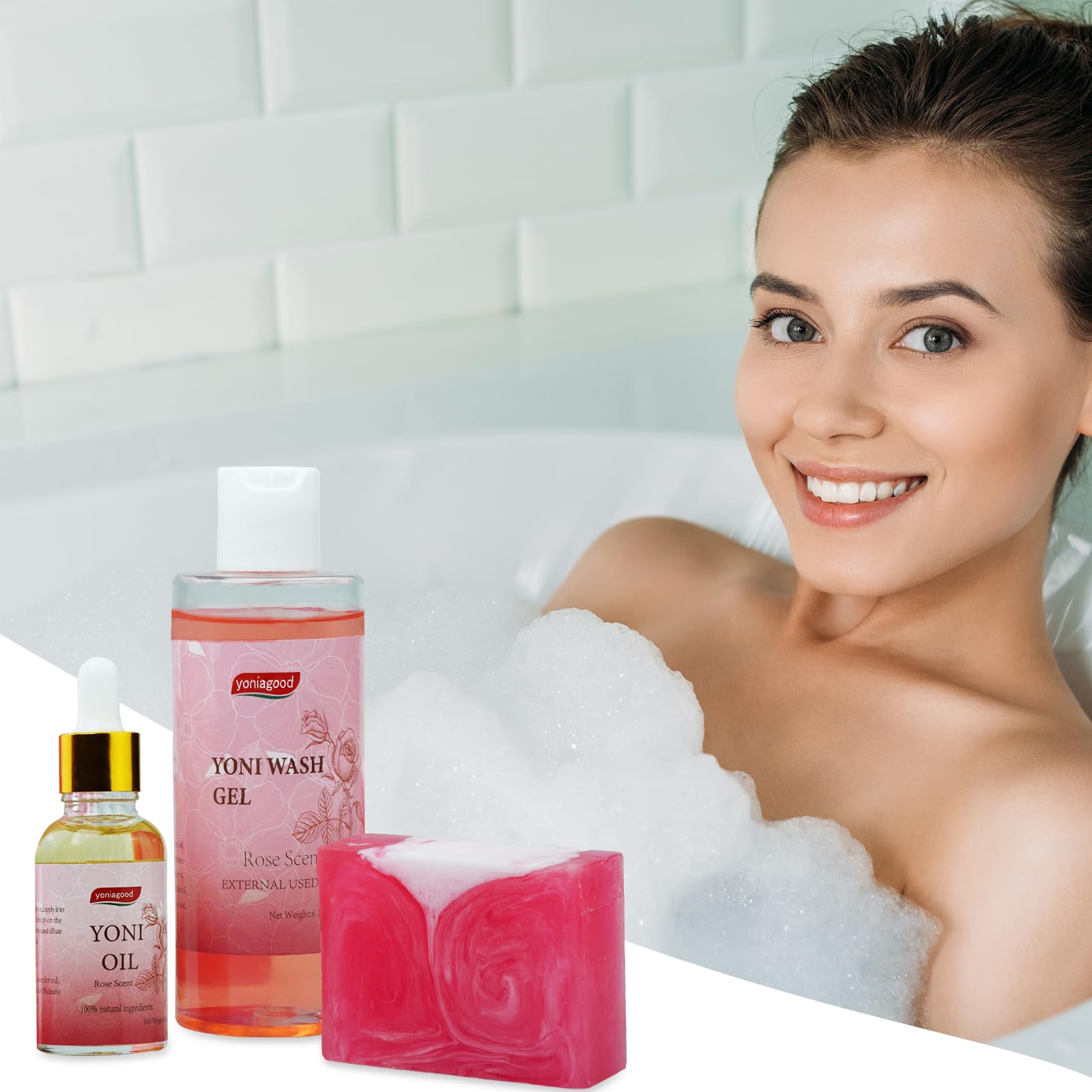 4 pack Yoni Wash Yoni Essential Oil Soap for Women Set, 2 * 30ml Feminine Oil, 6.7 fl.oz Feminine Wash yoniagood uk supplements