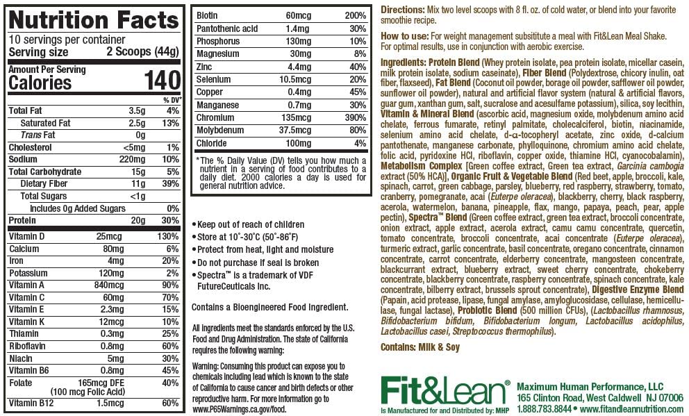 Fit & Lean Meal Shake, Fat Burning Meal Replacement, Protein, Fiber, Probiotics, Vanilla Fit & Lean uk supplements