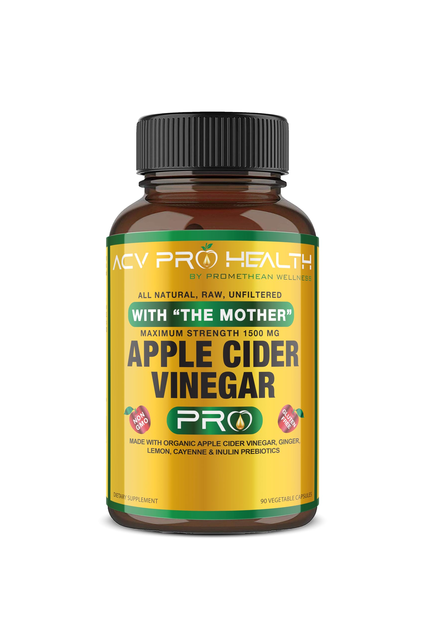 Certified Organic Apple Cider Vinegar Capsules Pro with Mother Acv Pills Detox Promethean Wellness uk supplements