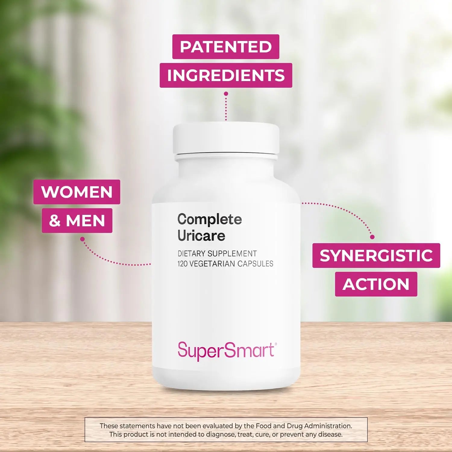 SuperSmart Complete Uricare (Patented & High Strength) - D-mannose, Go Less Pumpkin Seed, Varuna Bark - for Women & Men | Non-GMO & Gluten Free - 120 Vegetarian Capsules Supersmart uk supplements