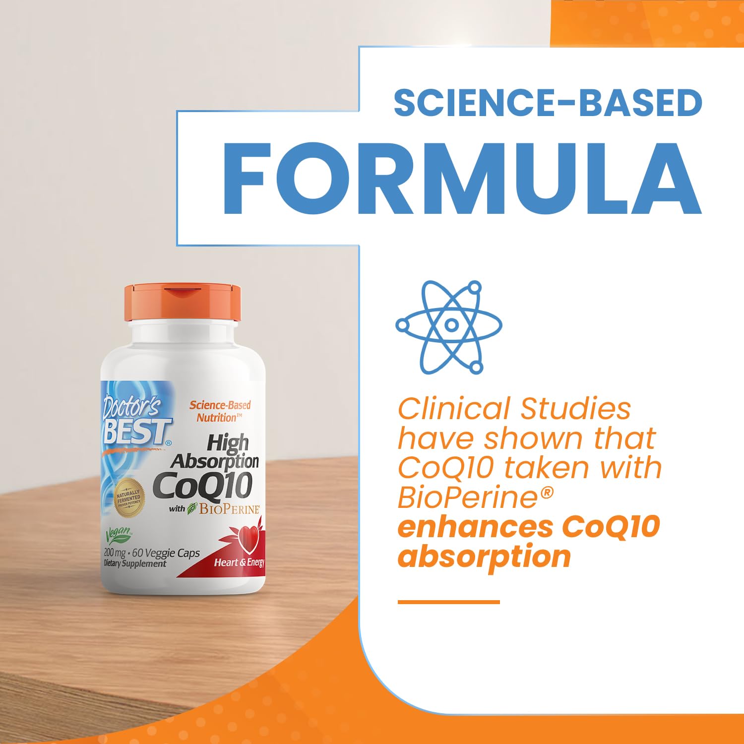 Doctor's Best High Absorption CoQ10 with BioPerine Gluten Free Naturally Fermented Doctor's BEST uk supplements