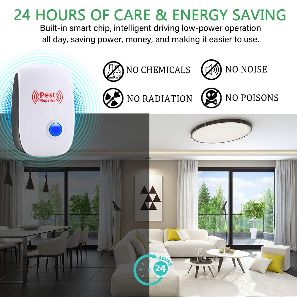 Ultrasonic Pest Repeller 6 Packs Electronic Plug in Indoor Sonic Repellent Palmandpond uk supplements