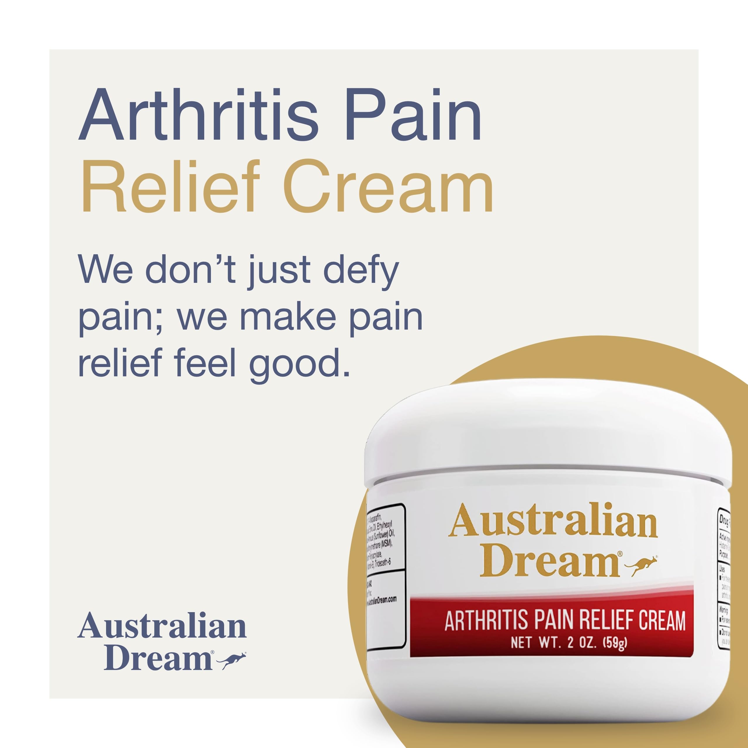 Australian Dream Arthritis Pain Relief Cream - Soothing & Non-Greasy - Powerful Topical Arthritis Pain Relief - Good for Muscle Aches or Joints - 2 oz Jar Australian Dream uk supplements
