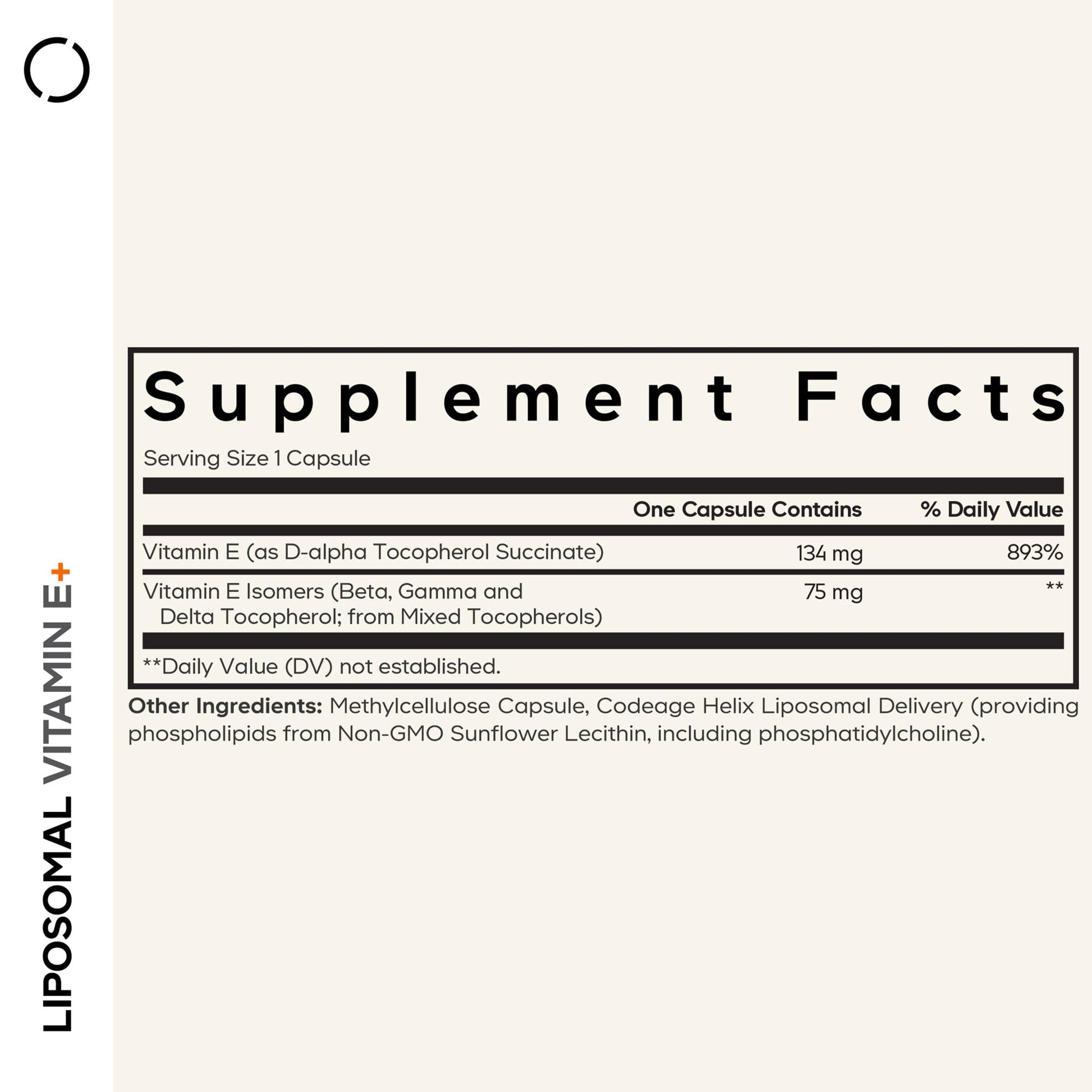 Codeage Liposomal Vitamin E Supplement - All Vitamin E Tocopherols - 3-Month Supply - Alpha Tocopherols, Beta, Gamma, and Delta - Liposomal Mixed Tocopherols - Non-GMO Phospholipid - 90 Capsules Codeage uk supplements