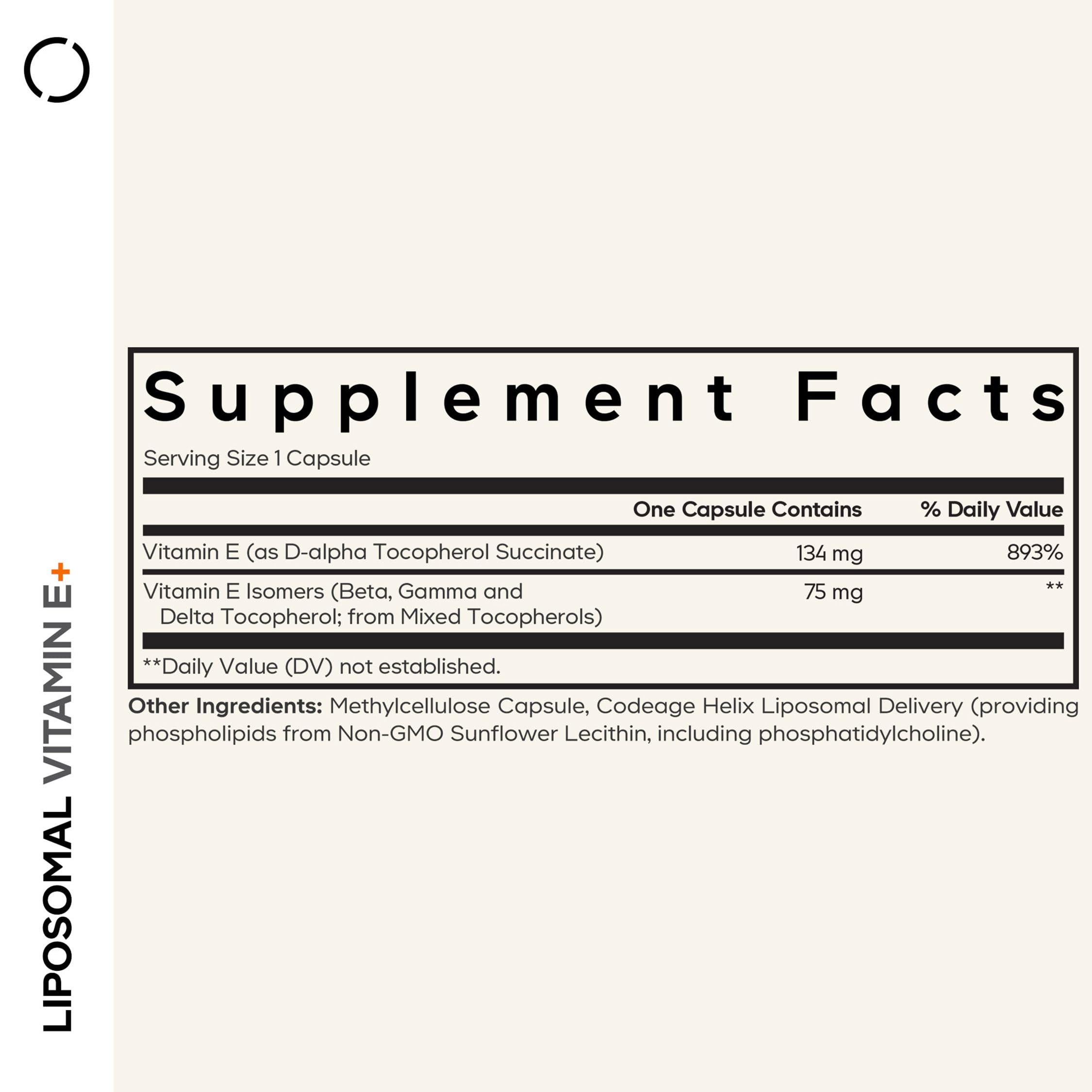 Codeage Liposomal Vitamin E Supplement - All Vitamin E Tocopherols - 3-Month Supply - Alpha Tocopherols, Beta, Gamma, and Delta - Liposomal Mixed Tocopherols - Non-GMO Phospholipid - 90 Capsules Codeage uk supplements