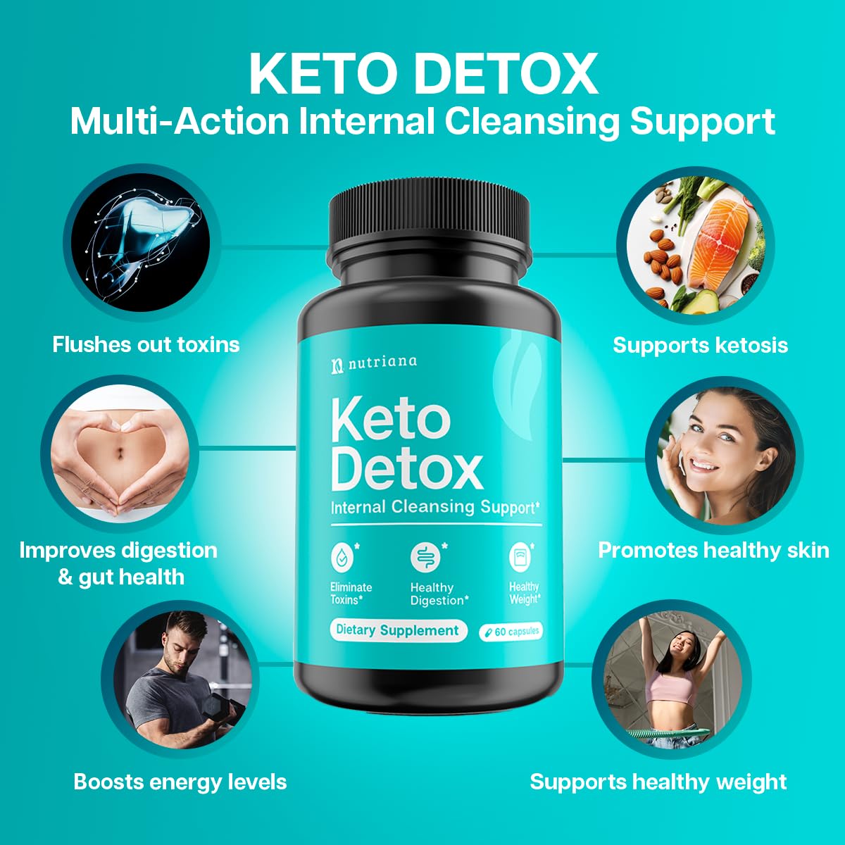 Nutriana Keto Detox Cleanser - Weight Loss Keto Pills Liver Supplement for Men & Women Nutriana uk supplements