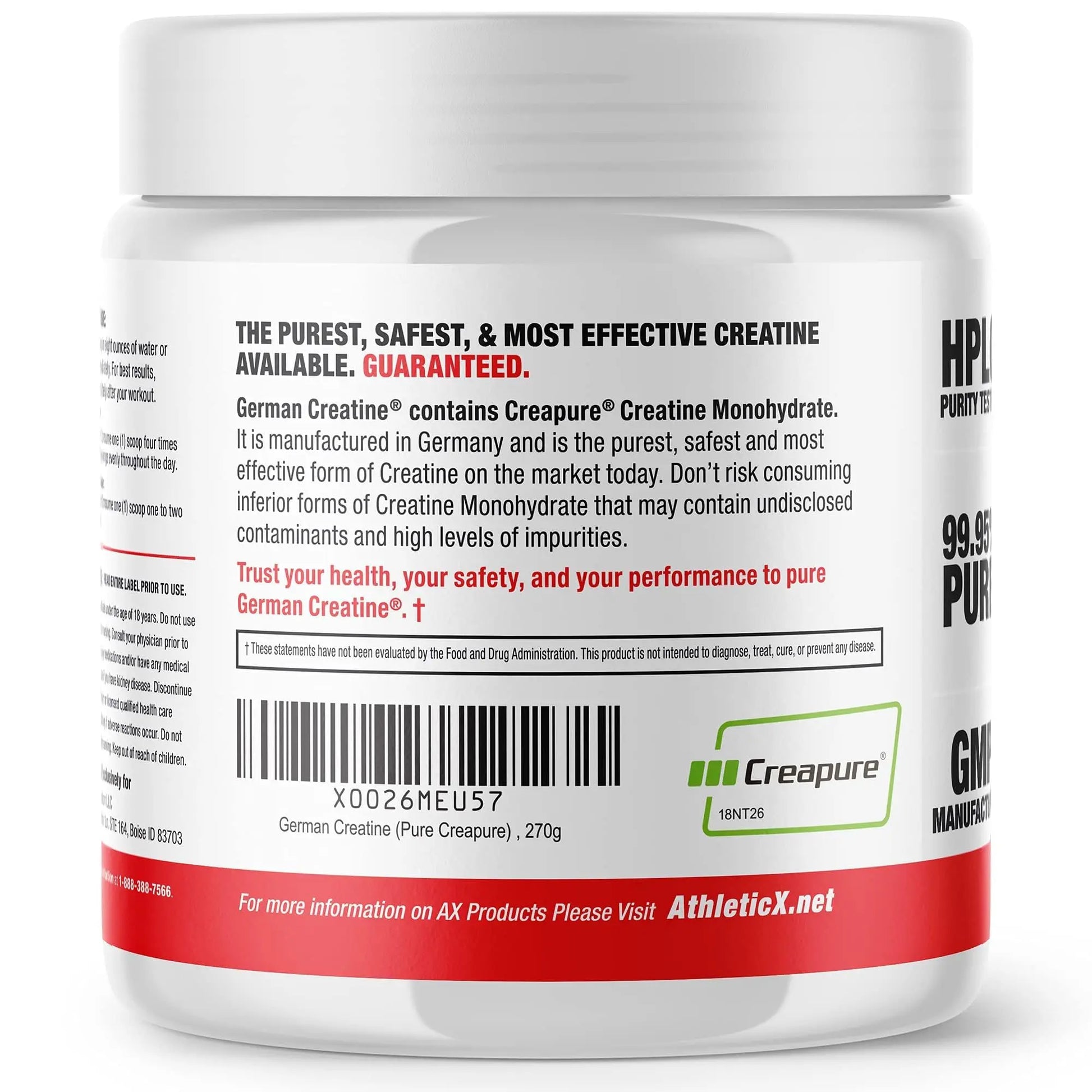German Creatine - Micronized Creatine Monohydrate Powder, 99.99% Pure Creapure for Muscle Growth, Strength & Performance, Supports Muscle Recovery, 3rd Party Tested German Creatine uk supplements