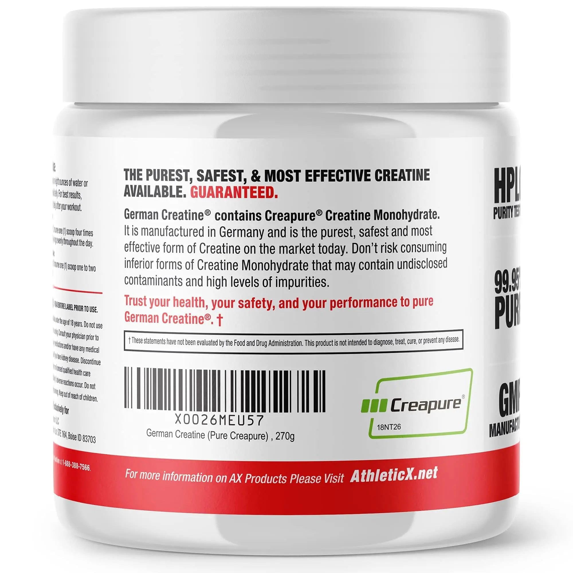 German Creatine - Micronized Creatine Monohydrate Powder, 99.99% Pure Creapure for Muscle Growth, Strength & Performance, Supports Muscle Recovery, 3rd Party Tested German Creatine uk supplements