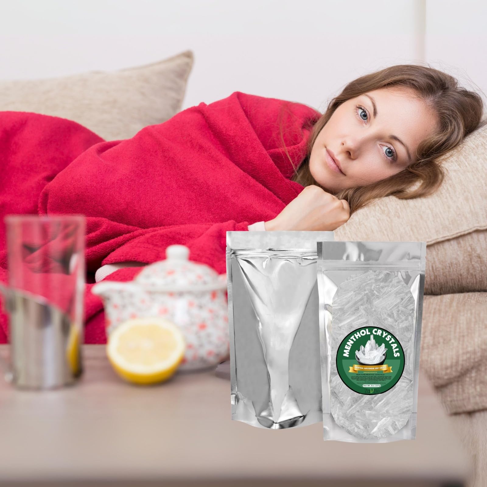 ZAVBE 1LB Menthol Crystal Mentha Arvensis Pure Natural in Resealable Bag USP Food Grade ZAVBE uk supplements